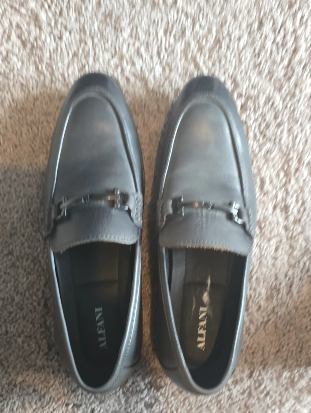 Alfani Black Leather Bit-Detail Slip-On Loafers